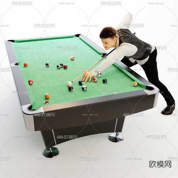 现代台球桌3d模型下载