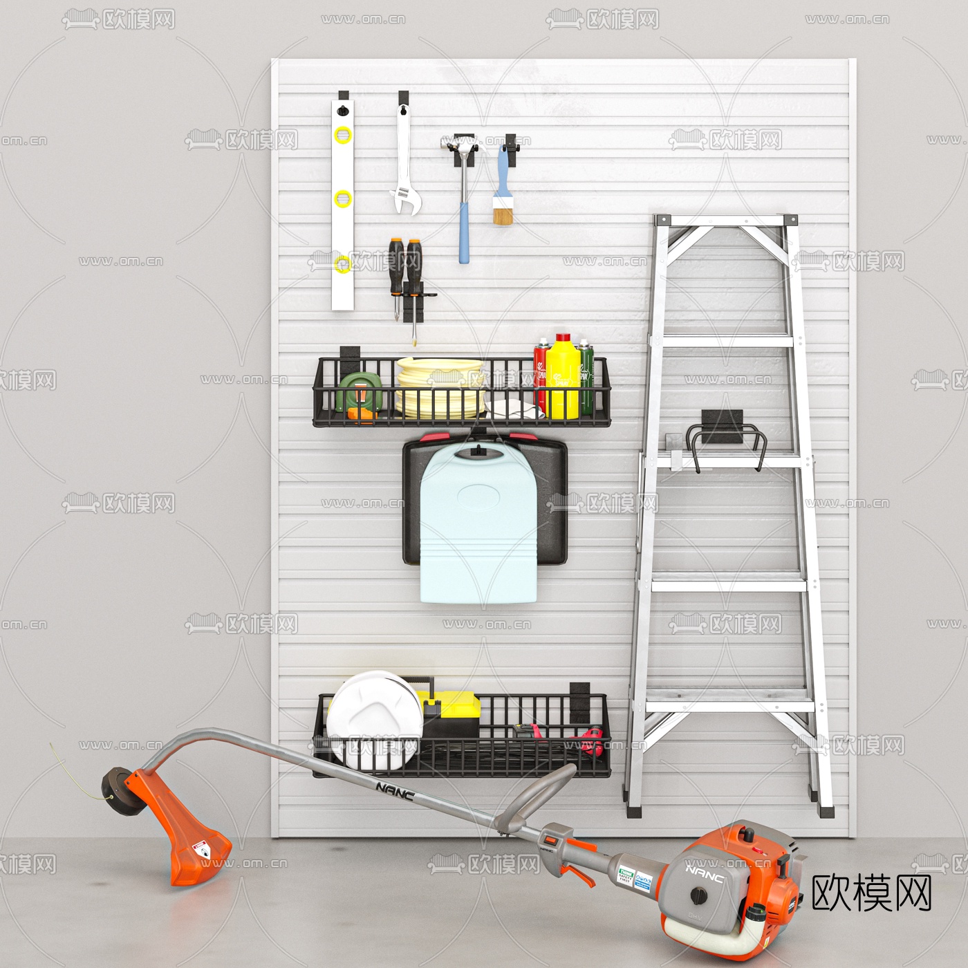 现代锄草机五金工具3d模型下载