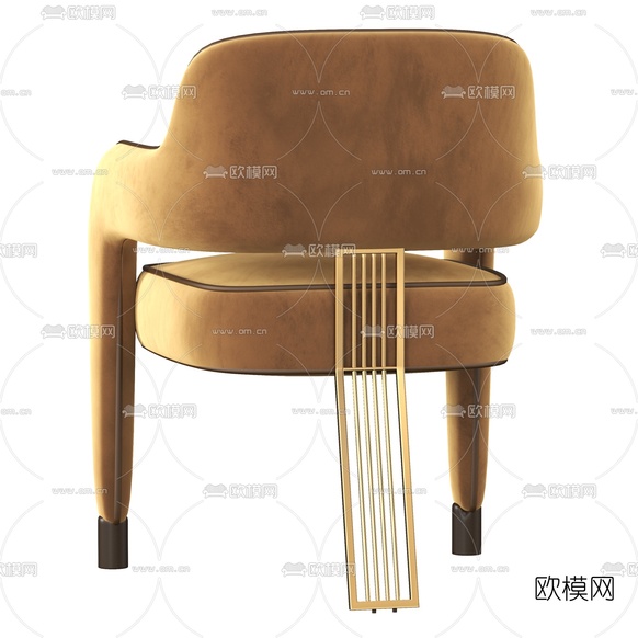现代绒布休闲椅3d模型下载(渲染图4)