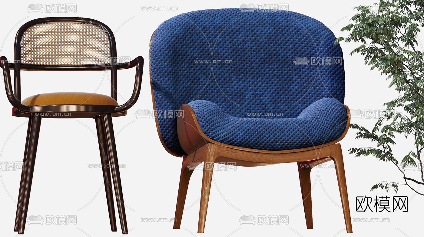 现代布艺休闲椅3d模型下载（渲染图6）
