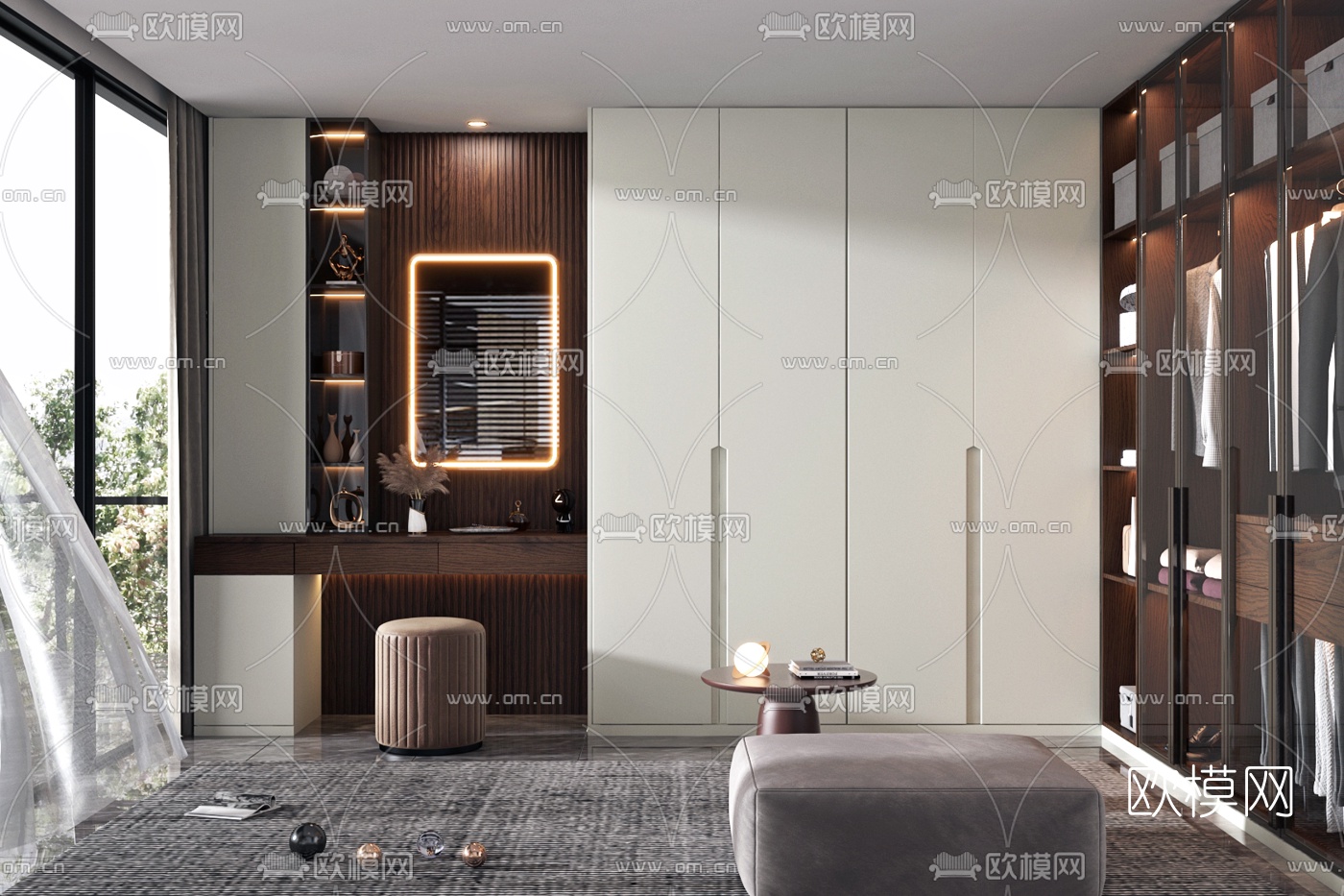 现代衣帽间3d模型下载