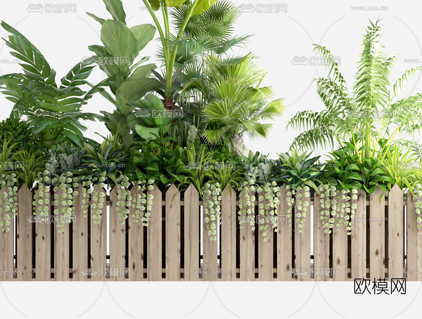 自然风绿植花坛3d模型下载