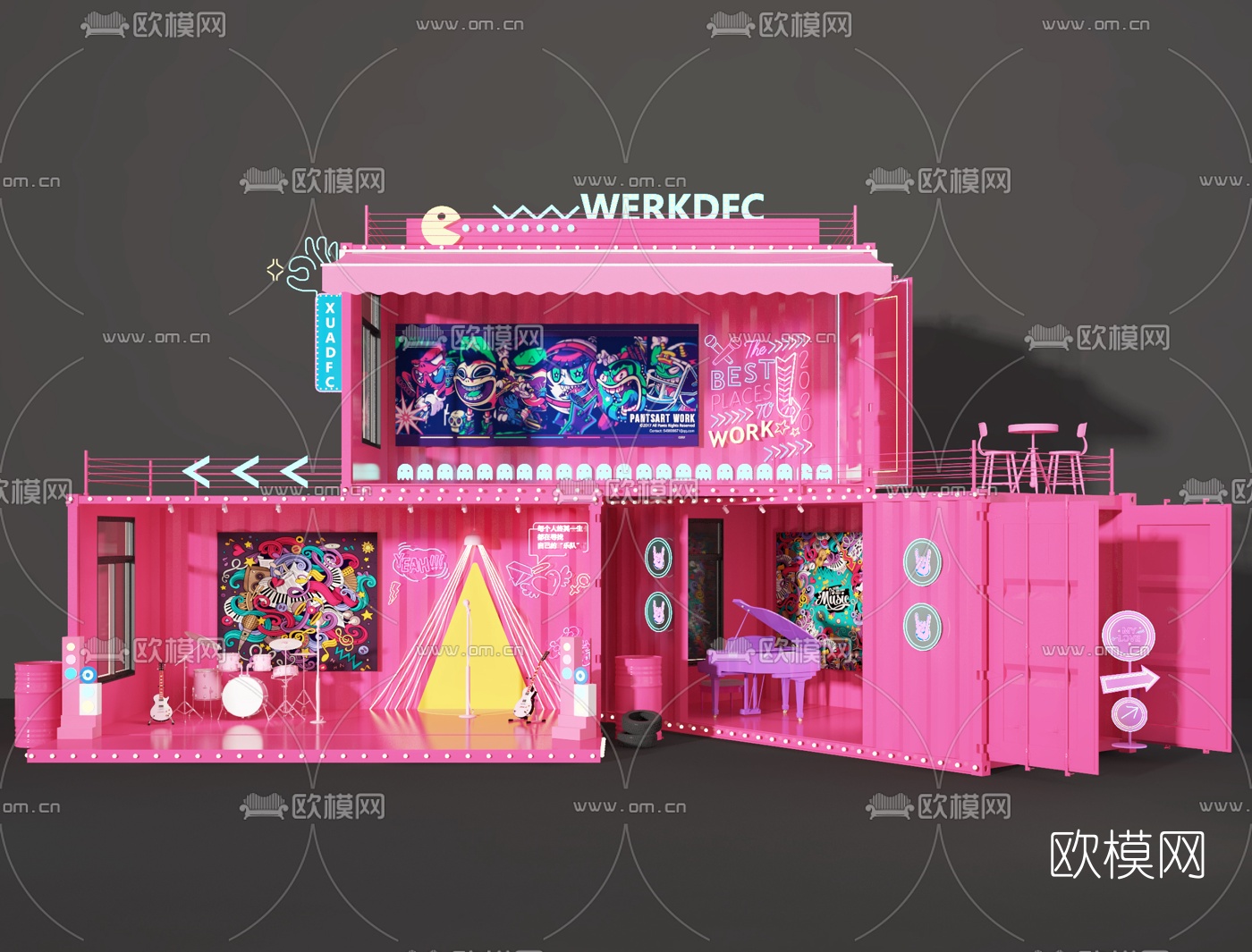 工业风集装箱美陈橱窗装饰摆件3d模型
