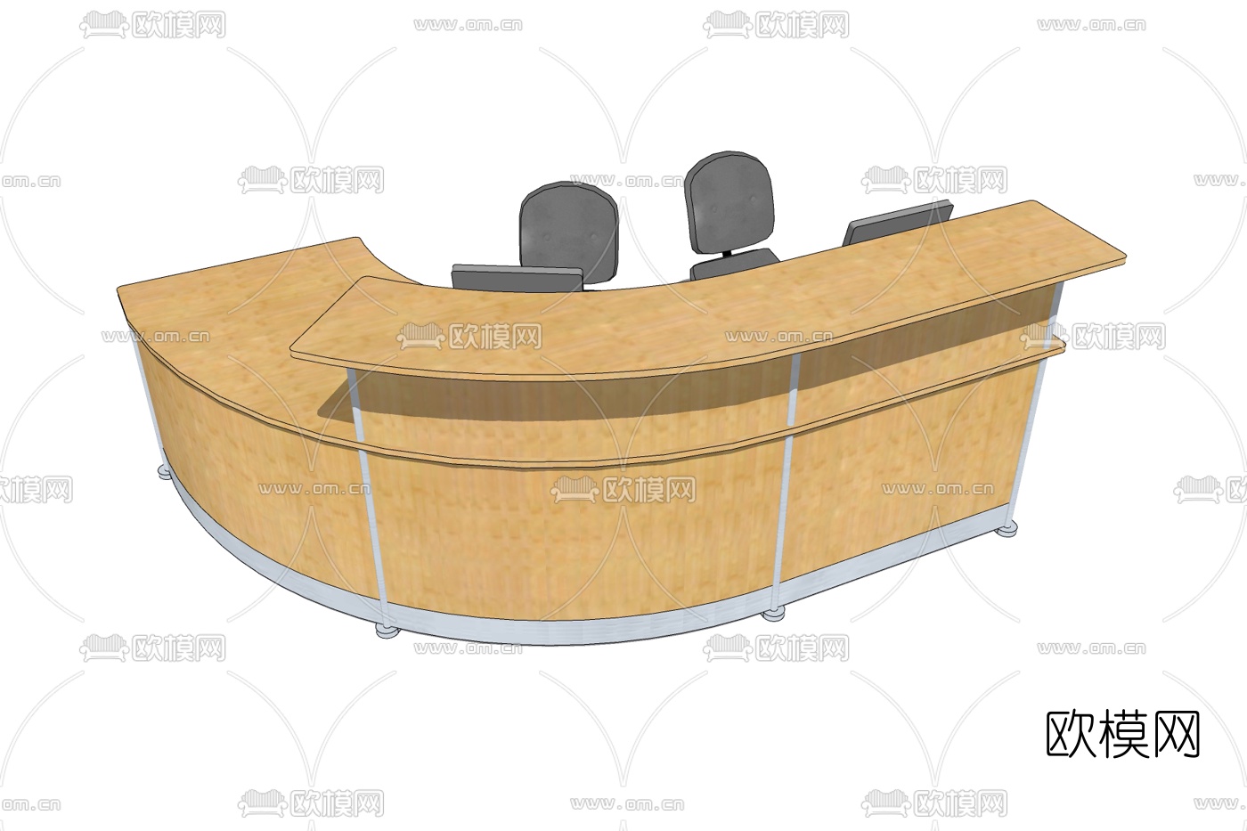 现代前台接待台免费su模型下载