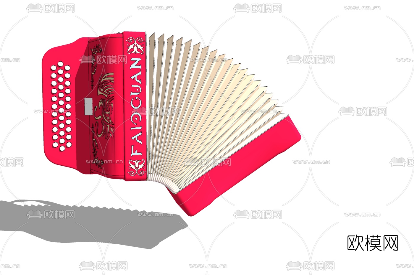 现代手风琴免费su模型下载