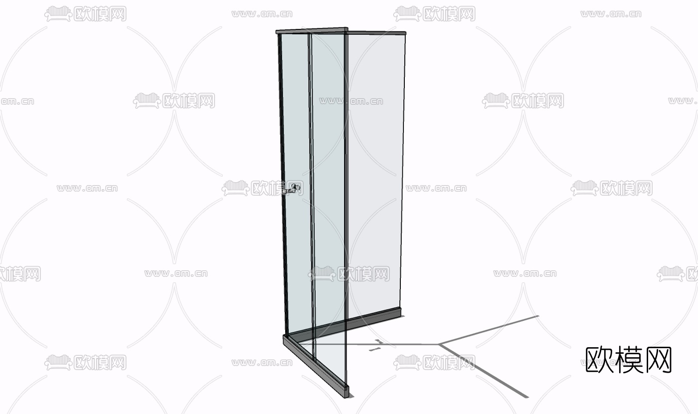 现代玻璃淋浴房免费u模型下载