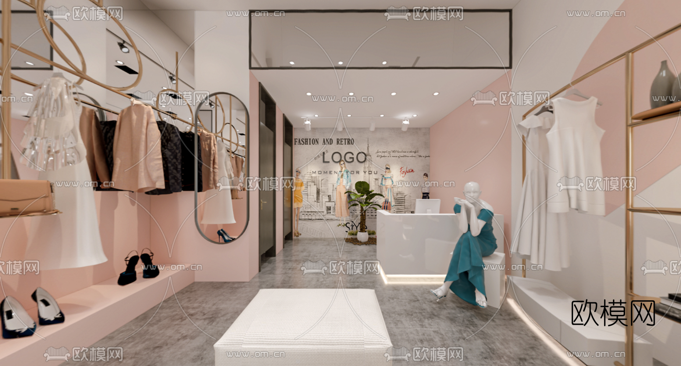 现代女士服装店vr全景3d模型