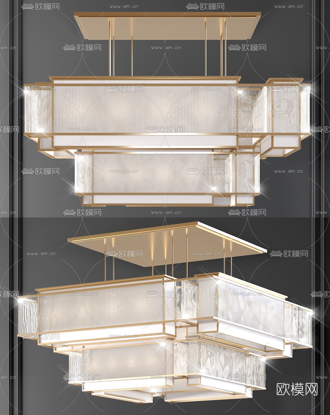现代轻奢水晶吊灯3d模型