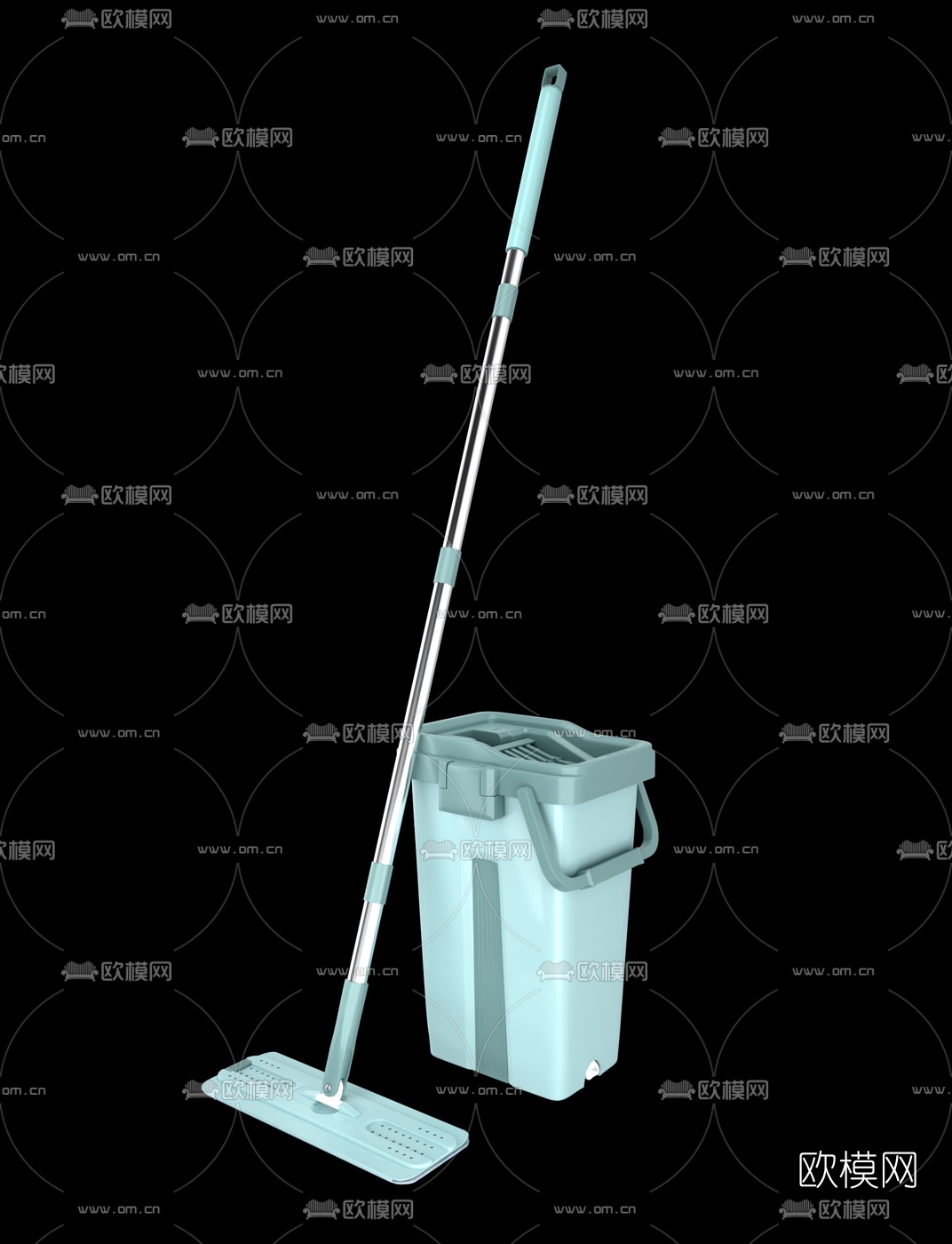 现代拖把沥水桶3d模型下载（渲染图1）