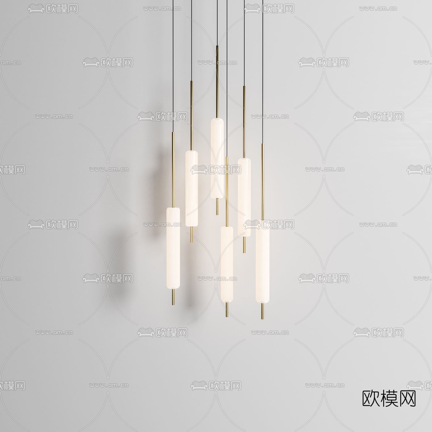 现代轻奢小吊灯3d模型