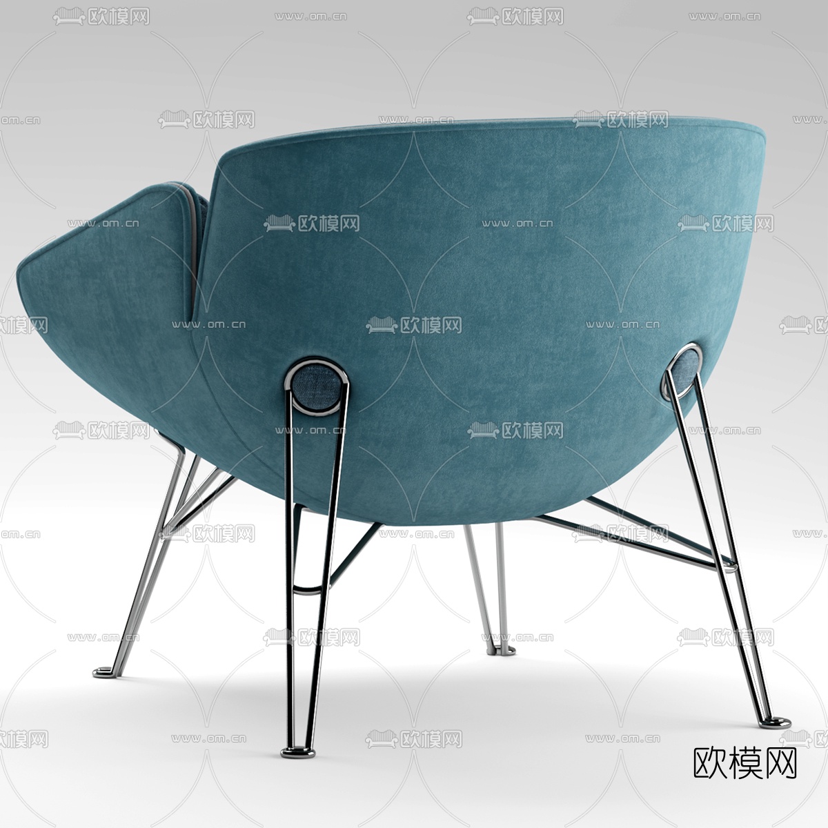 现代布艺休闲沙发边几3d模型