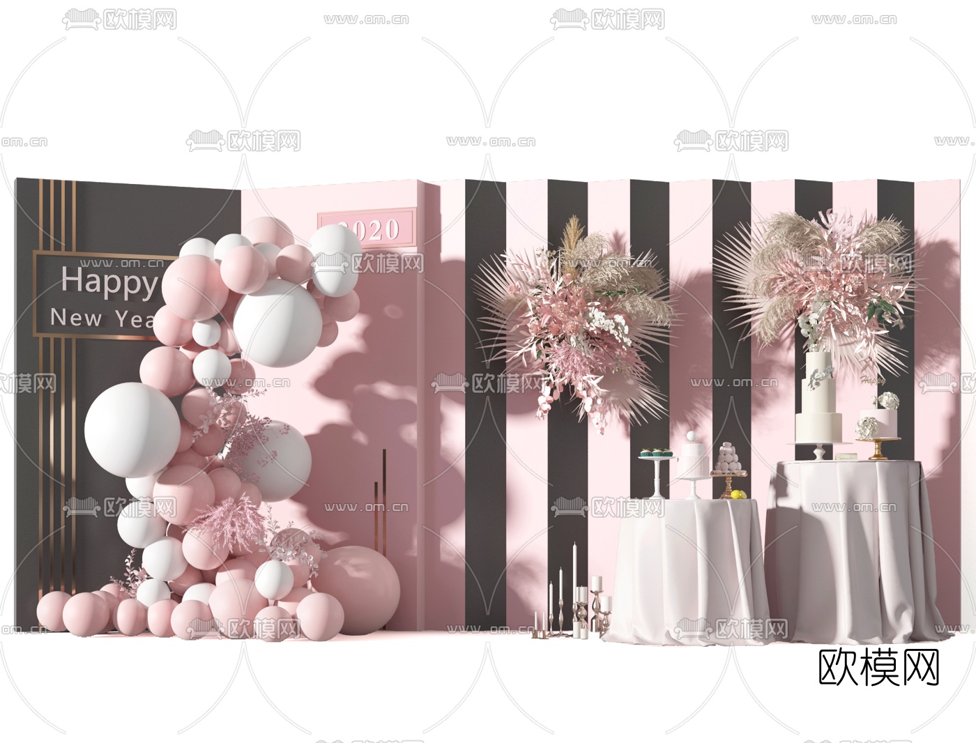 北欧气球摄影美陈3d模型下载