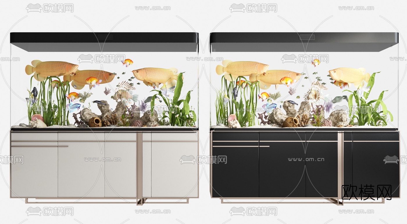 现代鱼缸3d模型