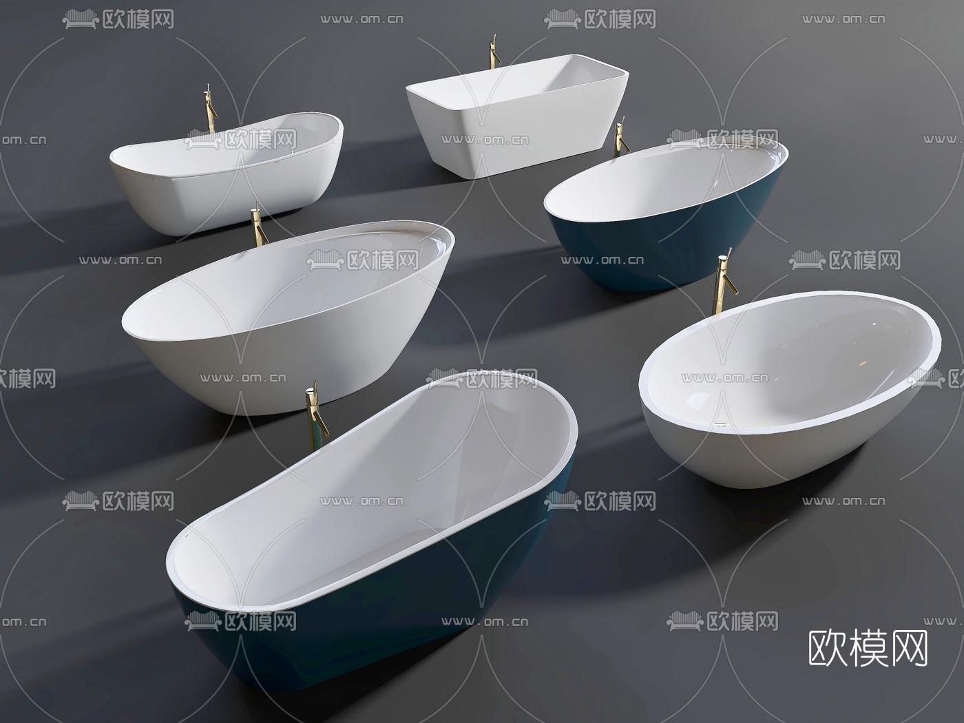 现代陶瓷浴缸3d模型