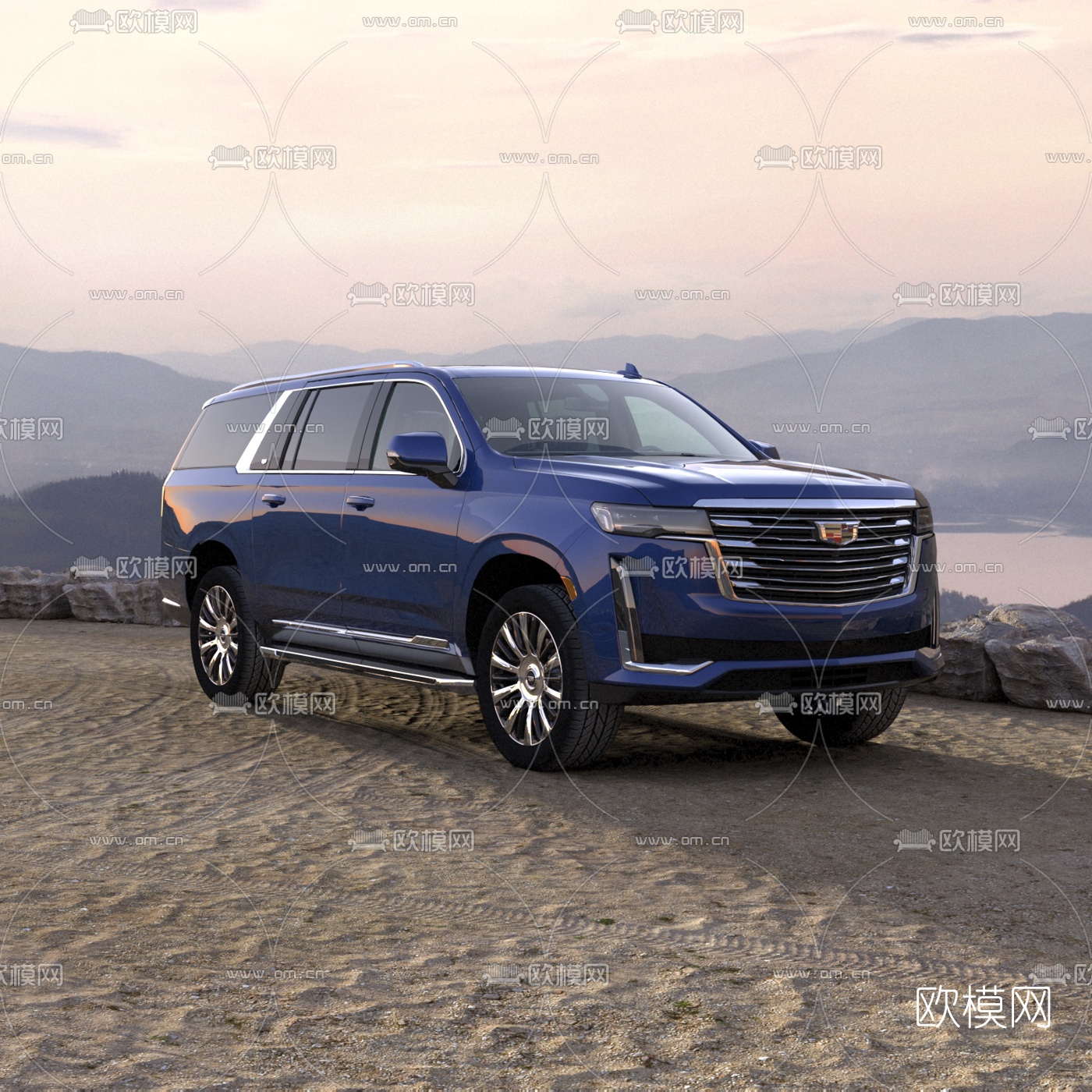 现代凯迪拉克汽车3d模型下载（渲染图3）