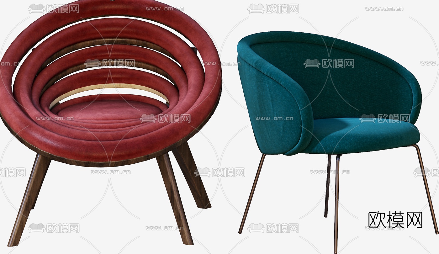 现代布艺休闲椅3d模型