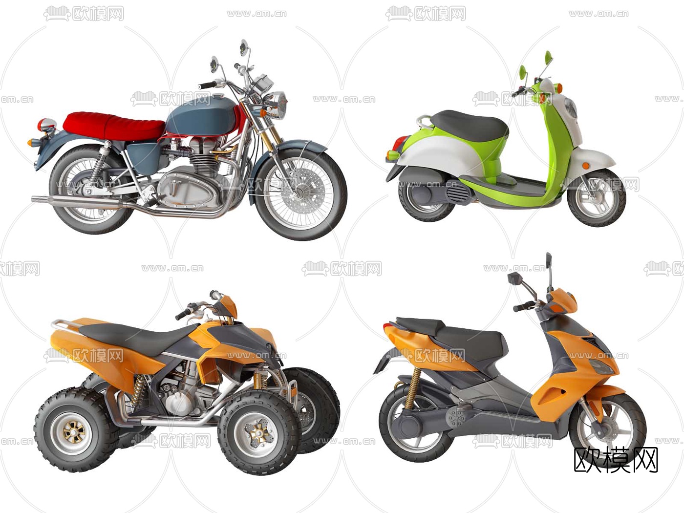 现代摩托车电动车3d模型下载