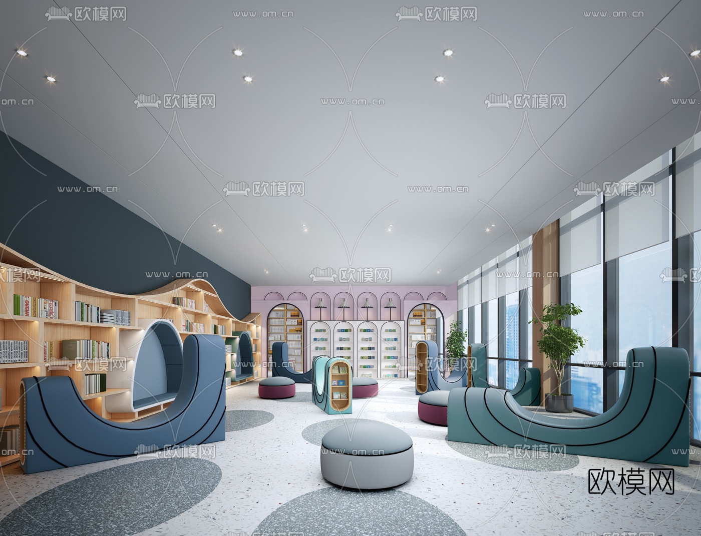 现代图书馆儿童区3d模型