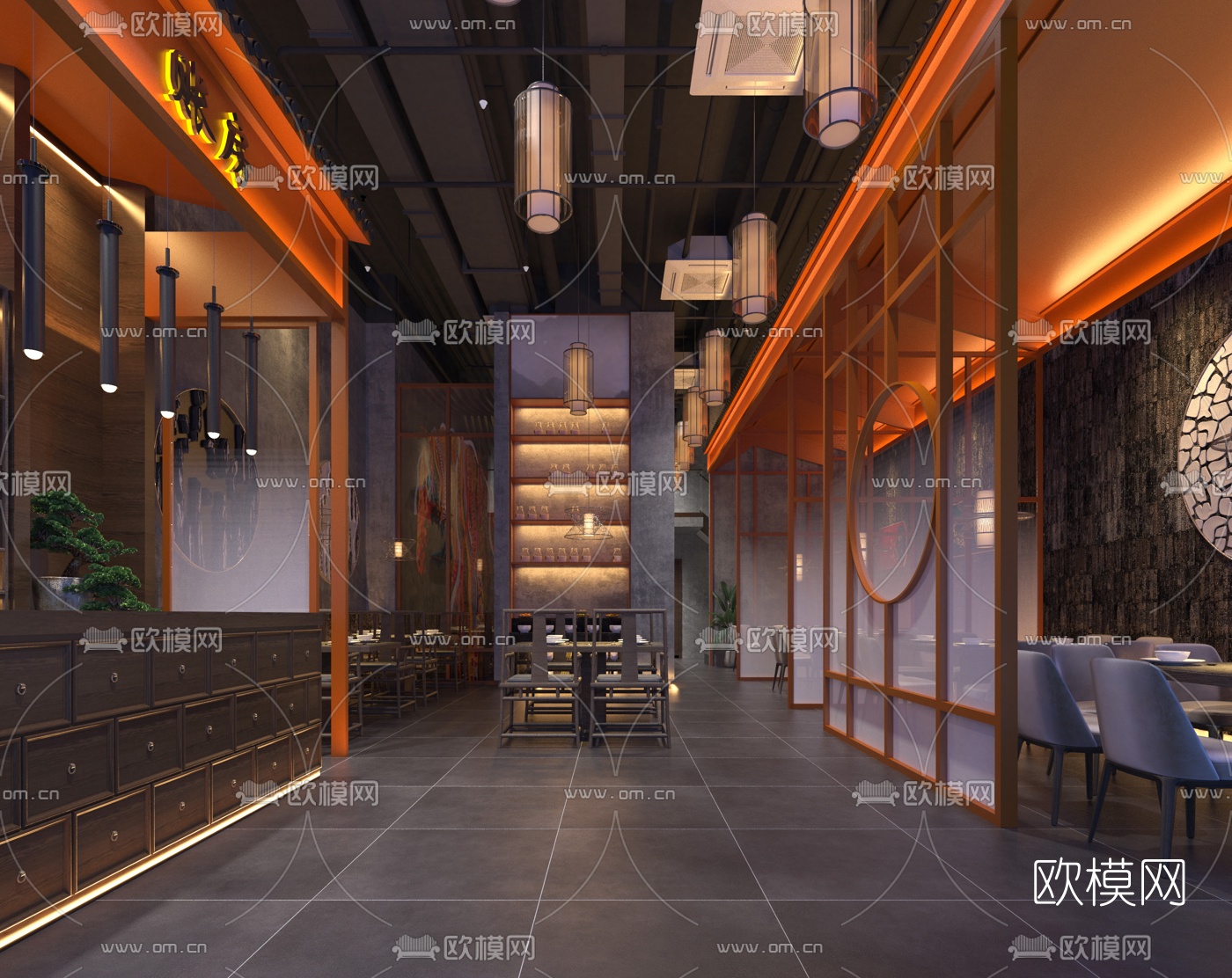 新中式火锅店3d模型