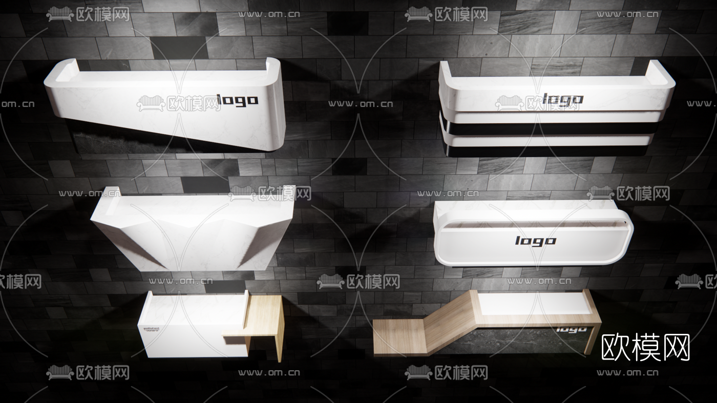 现代接待台su模型下载（渲染图5）