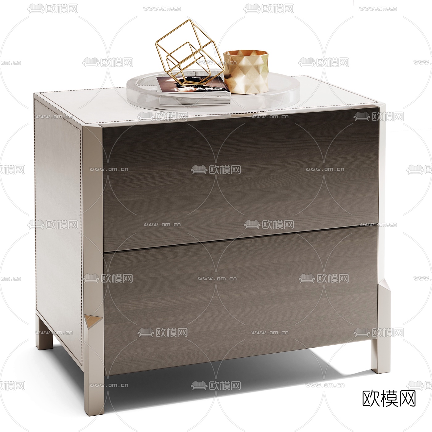 现代简约床头柜3d模型下载（渲染图4）