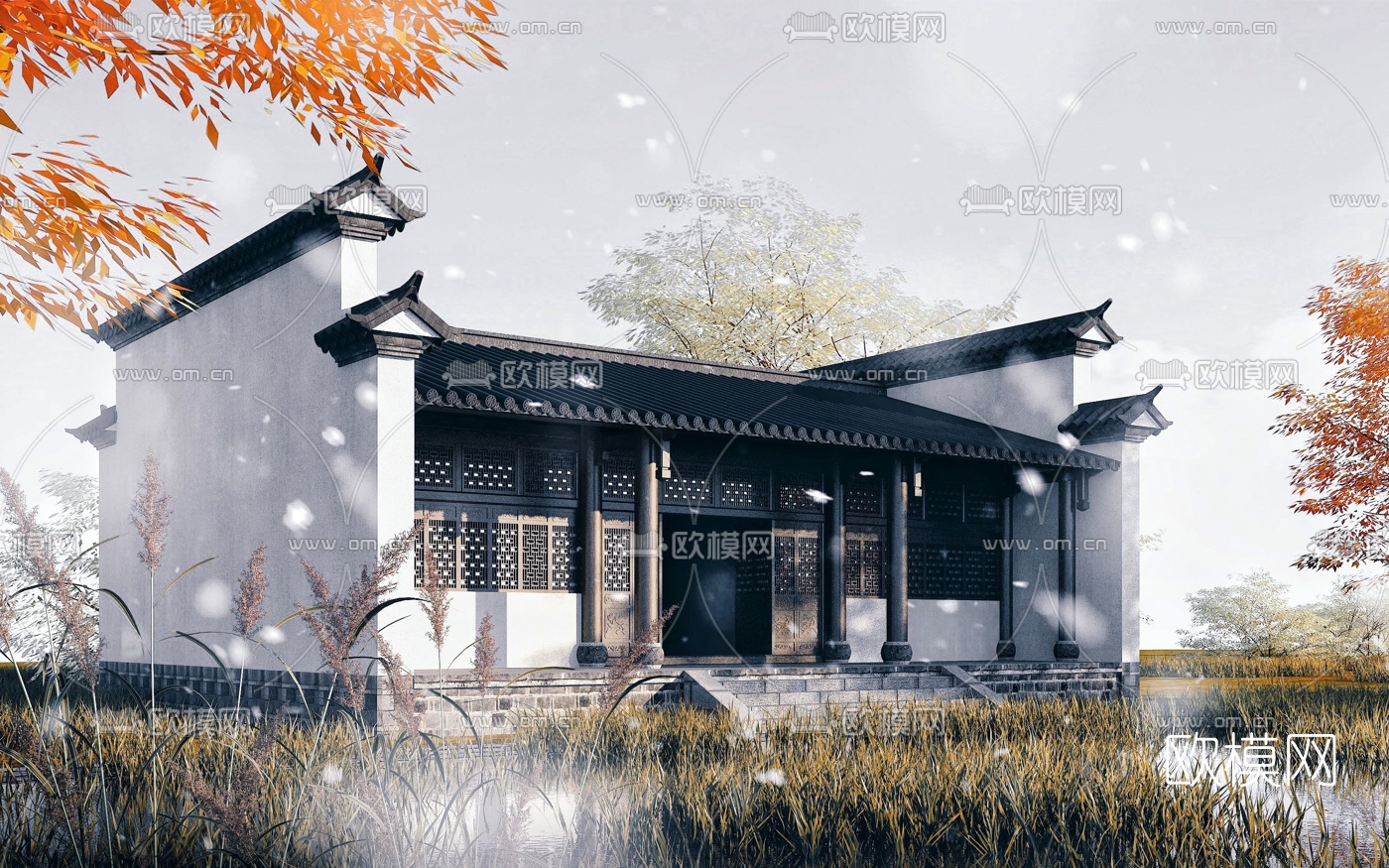 中式徽派古建民居3d模型