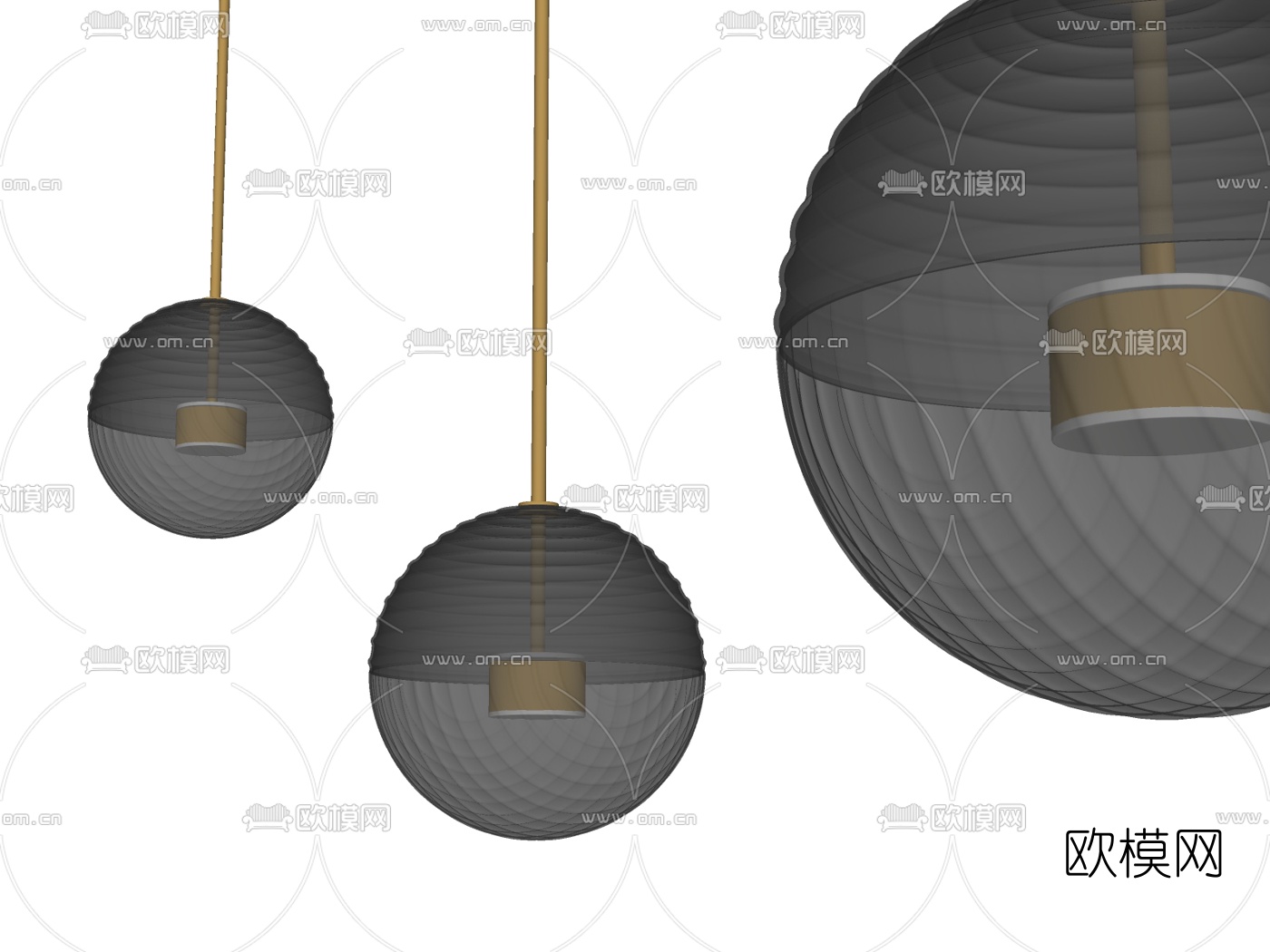现代玻璃吊灯su模型