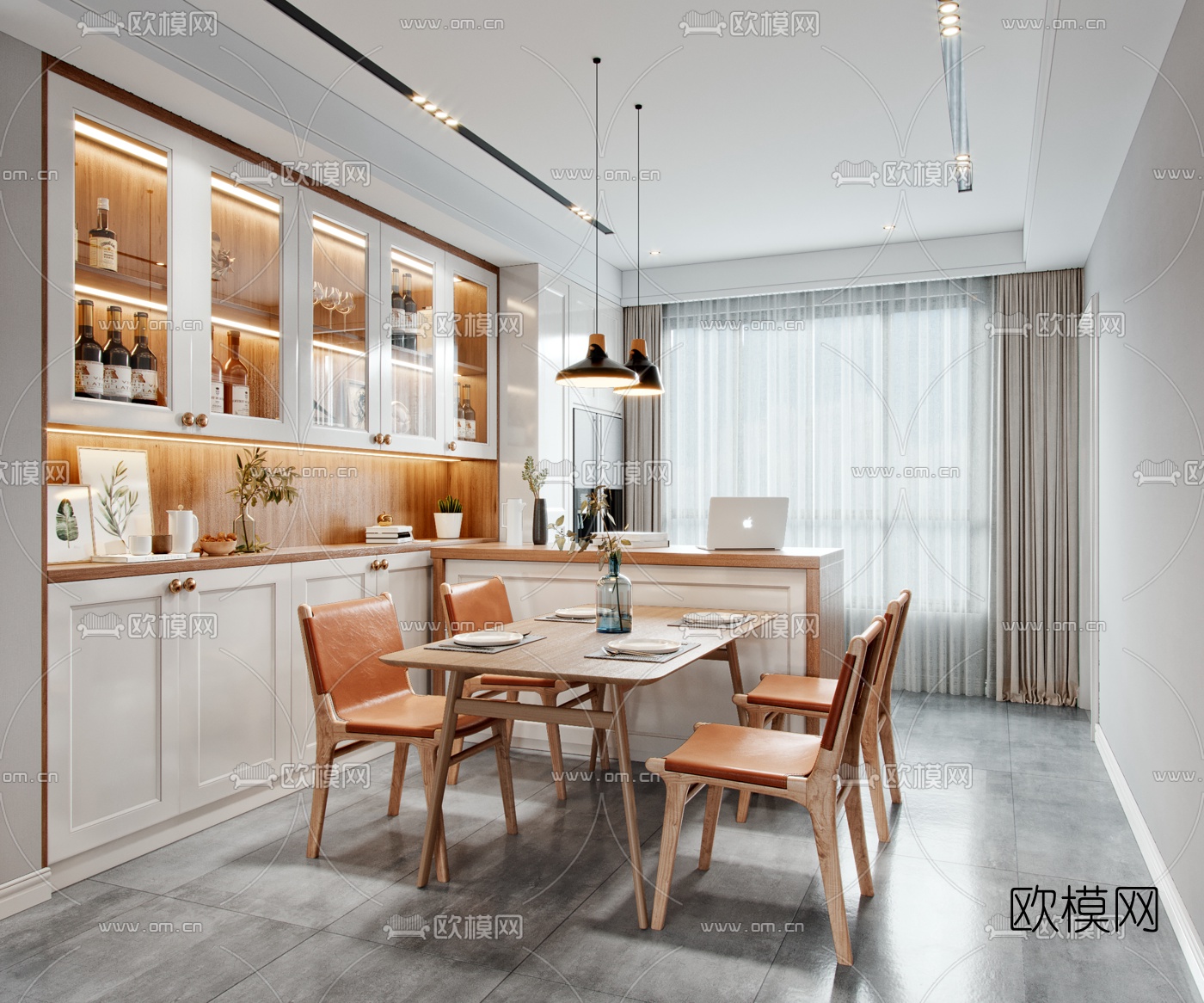 北欧轻奢餐厅3d模型