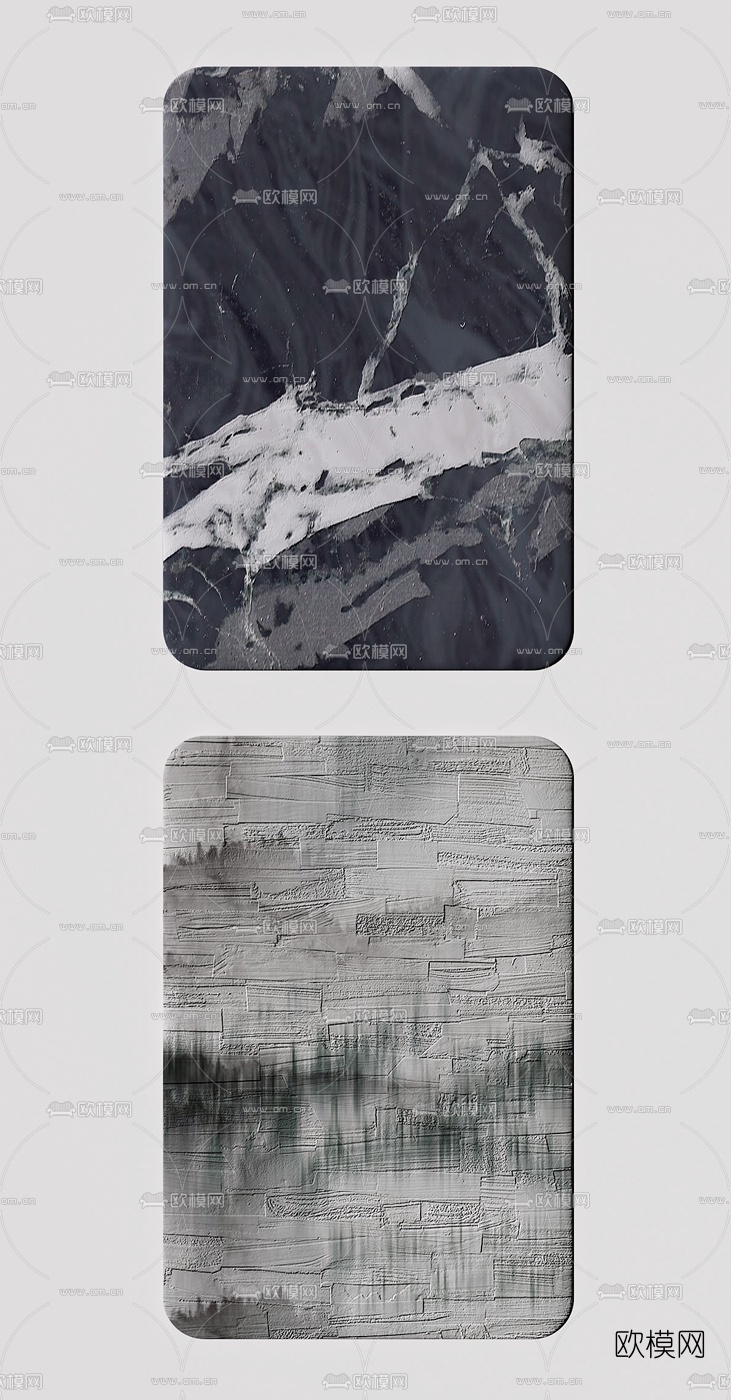 现代方形地毯3d模型下载（渲染图2）