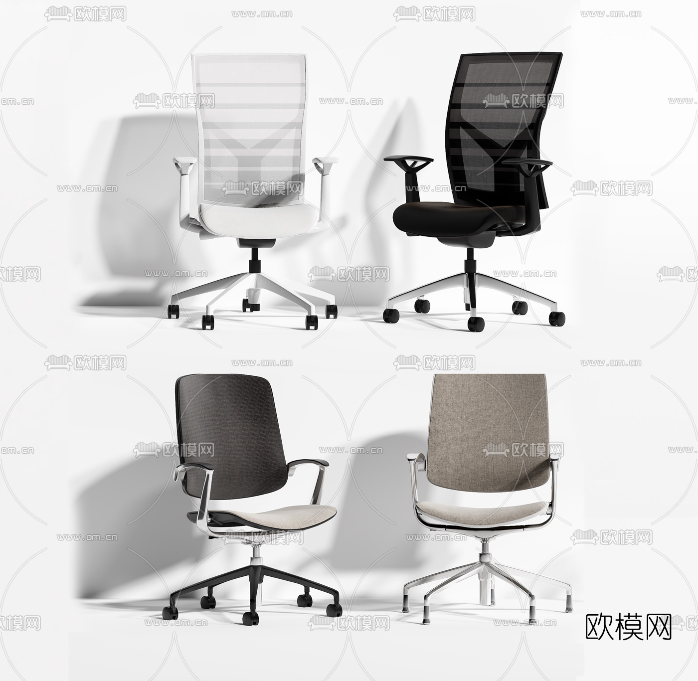 现代办公椅职员椅3d模型