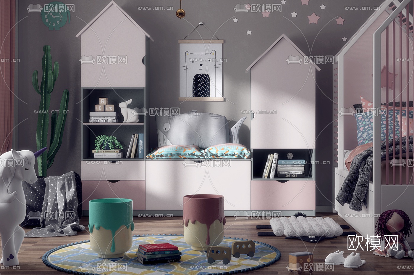 北欧儿童房3d模型