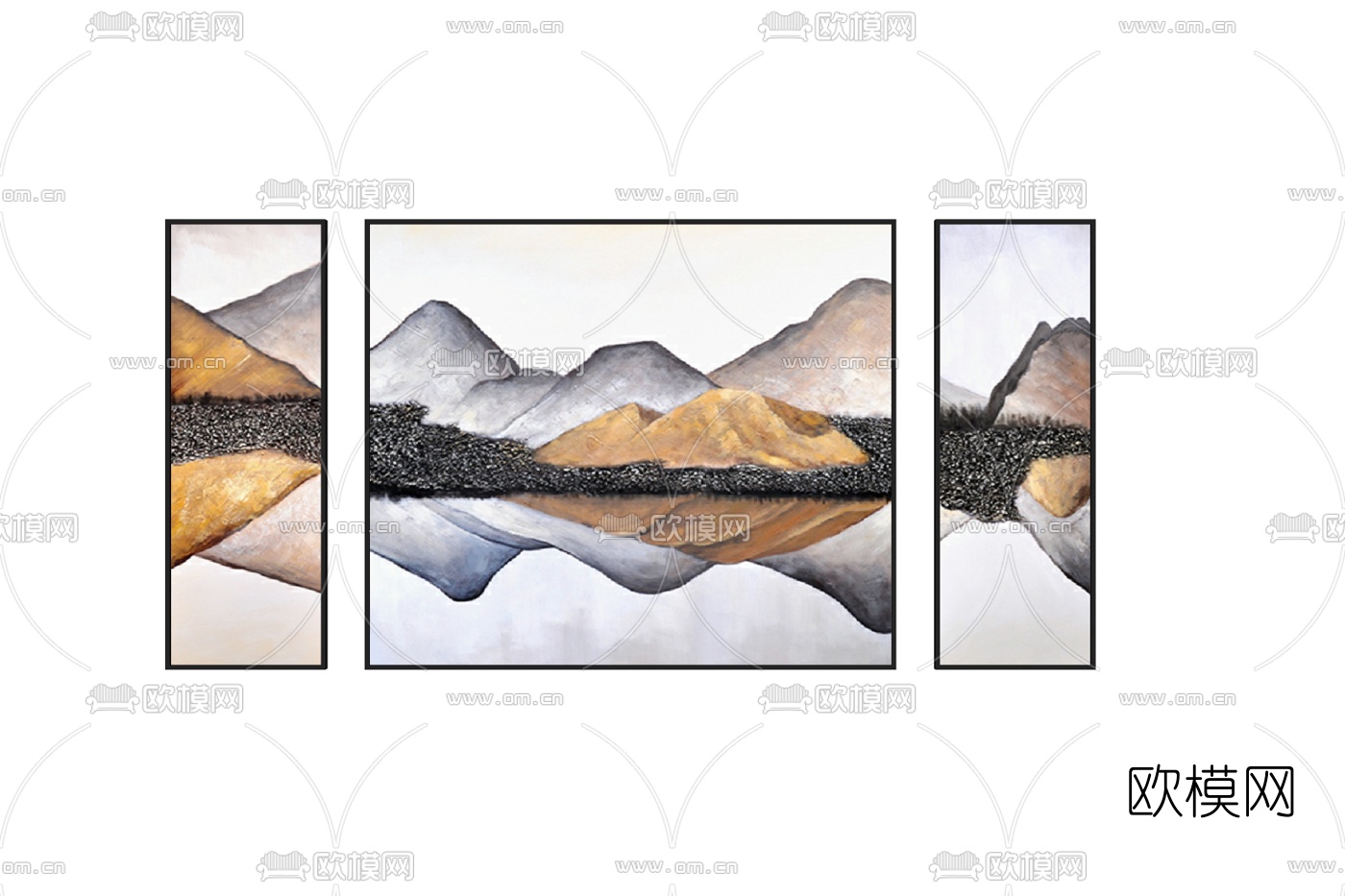 现代装饰挂画免费su模型下载