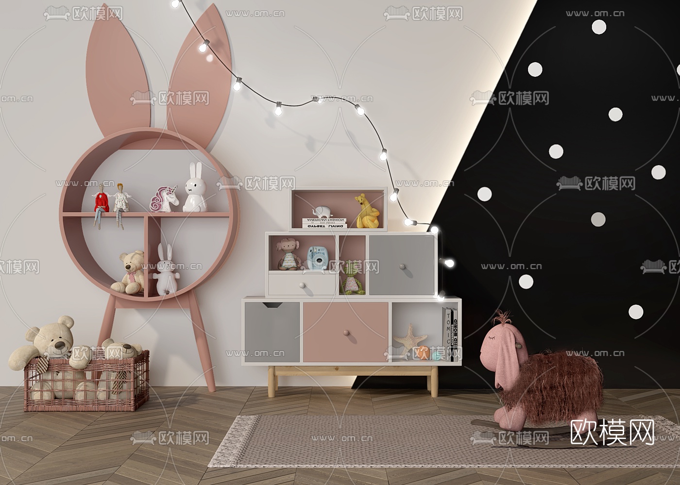 现代儿童装饰柜玩具3d模型
