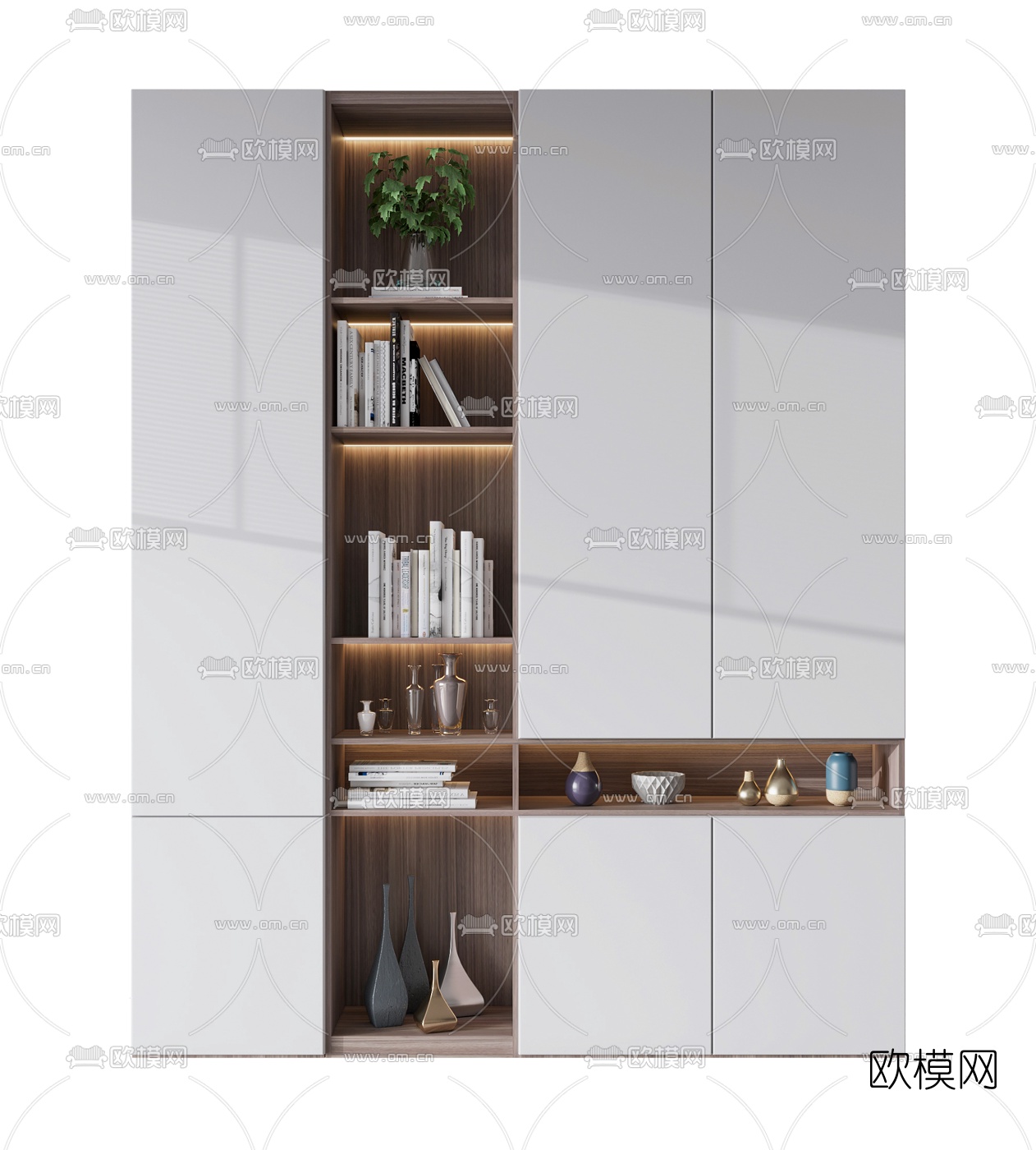 现代装饰柜书柜3d模型