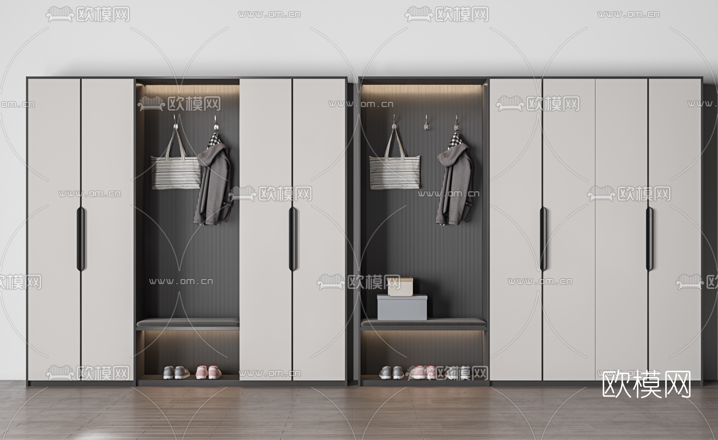 现代鞋柜3d模型下载