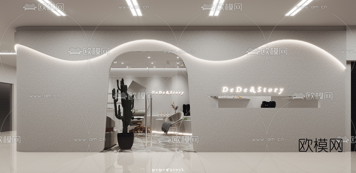 现代鞋店专卖店3d模型