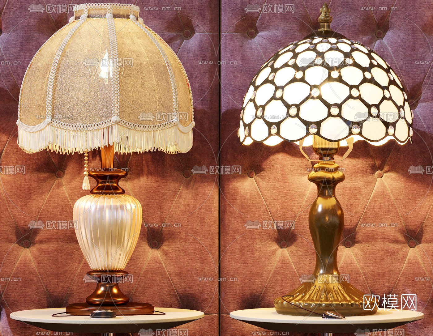欧式奢华台灯3d模型下载（渲染图3）