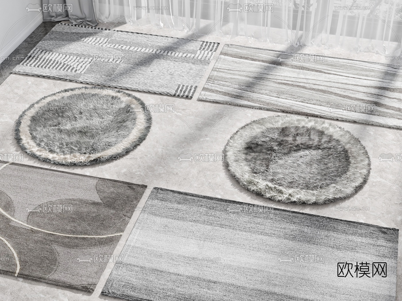 现代布艺地毯3d模型
