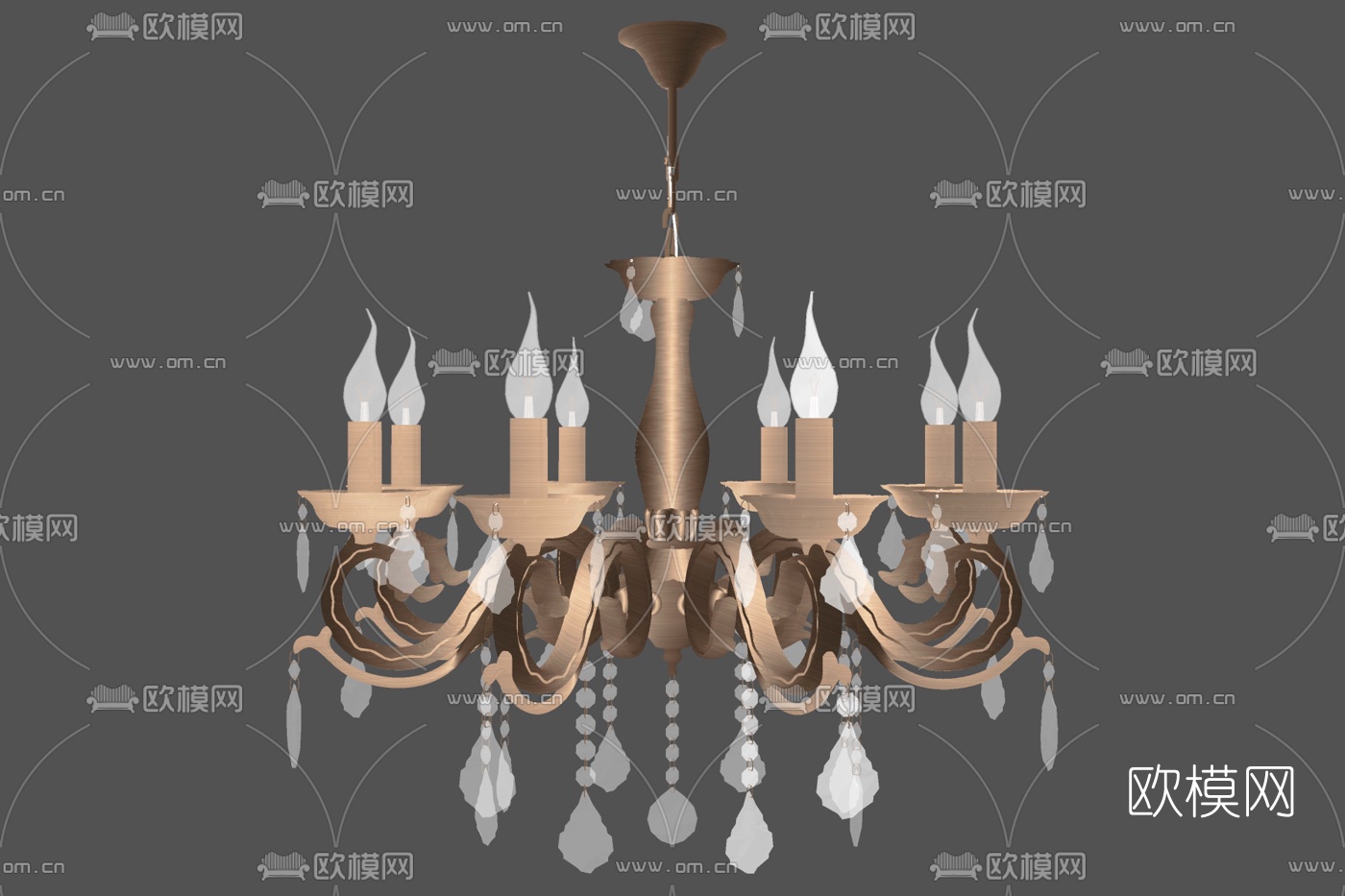 欧式烛台吊灯su模型下载