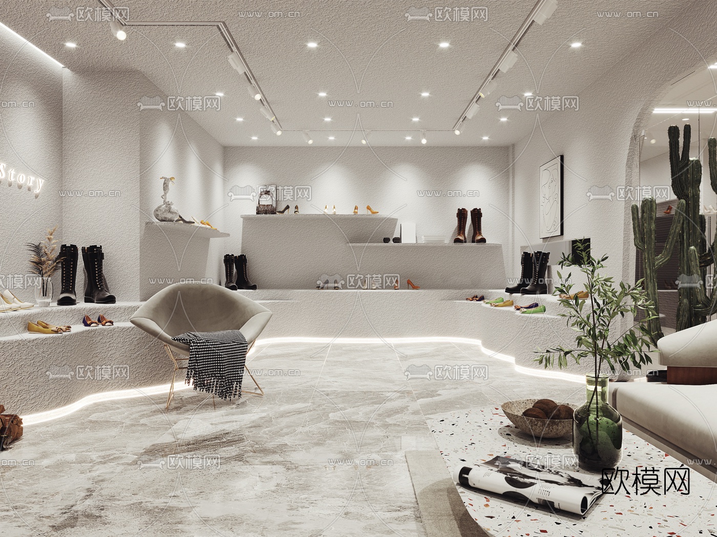 现代鞋店专卖店3d模型