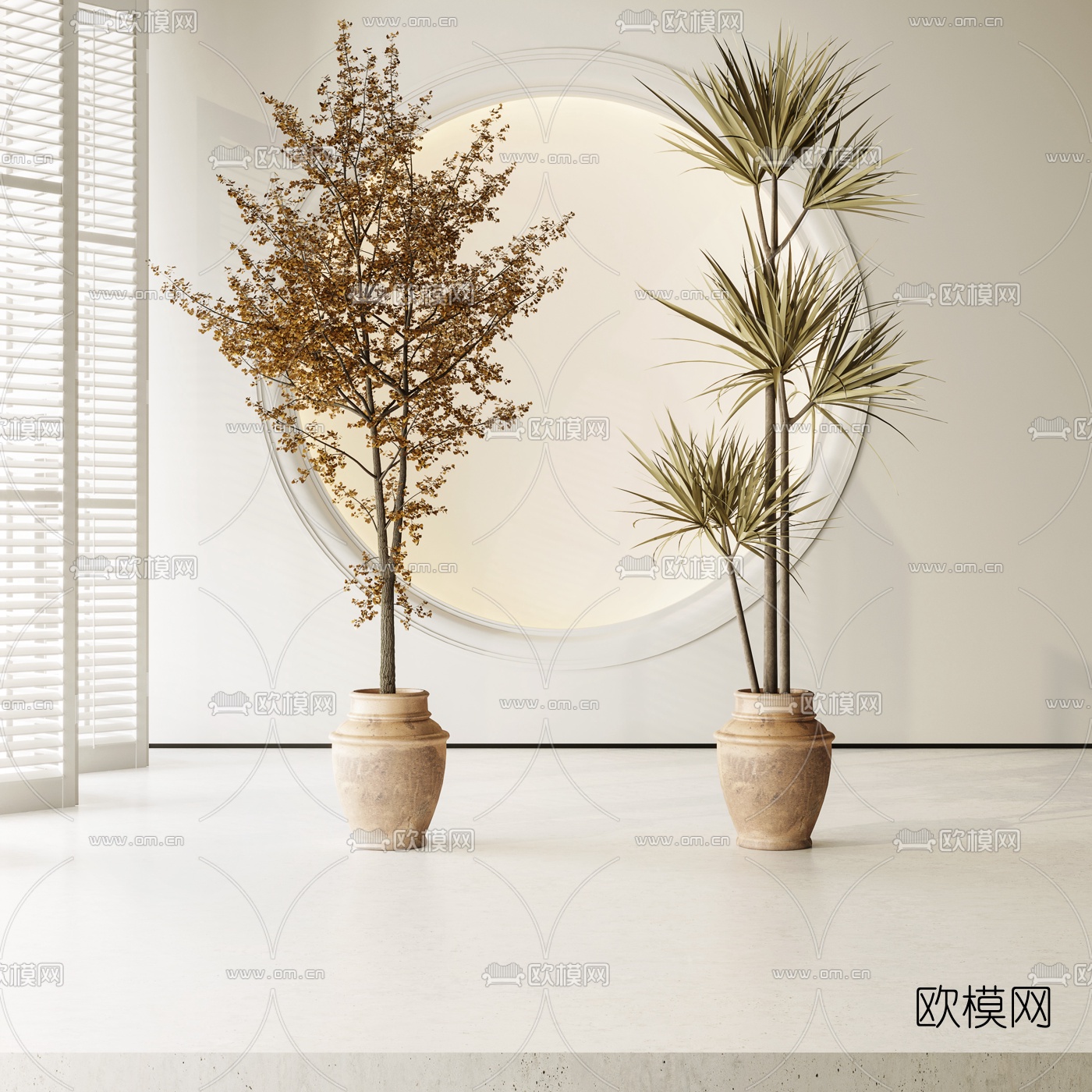 侘寂植物盆栽3d模型下载_ID10011419_3dmax免费模型-欧模网