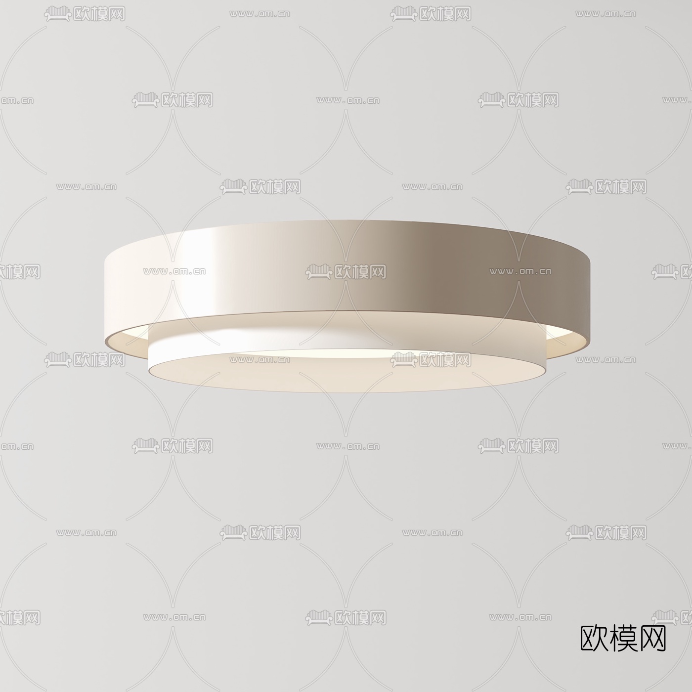 现代轻奢圆环吸顶灯3d模型