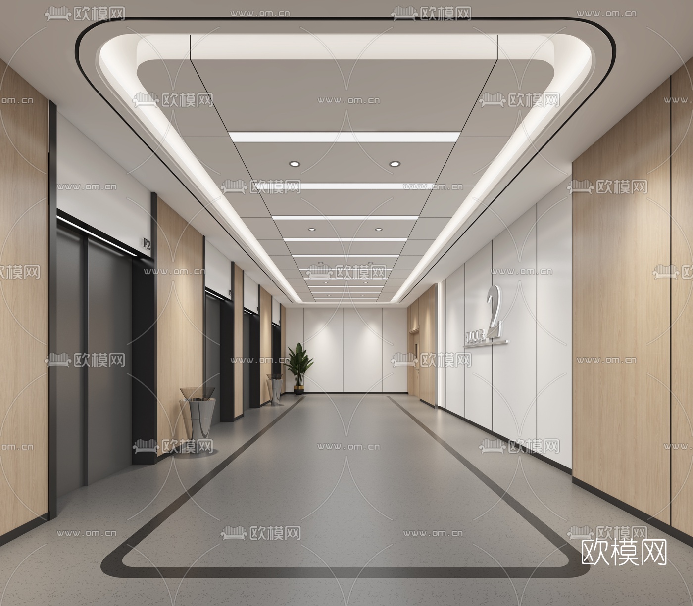 现代医院大厅诊室3d模型下载（渲染图4）