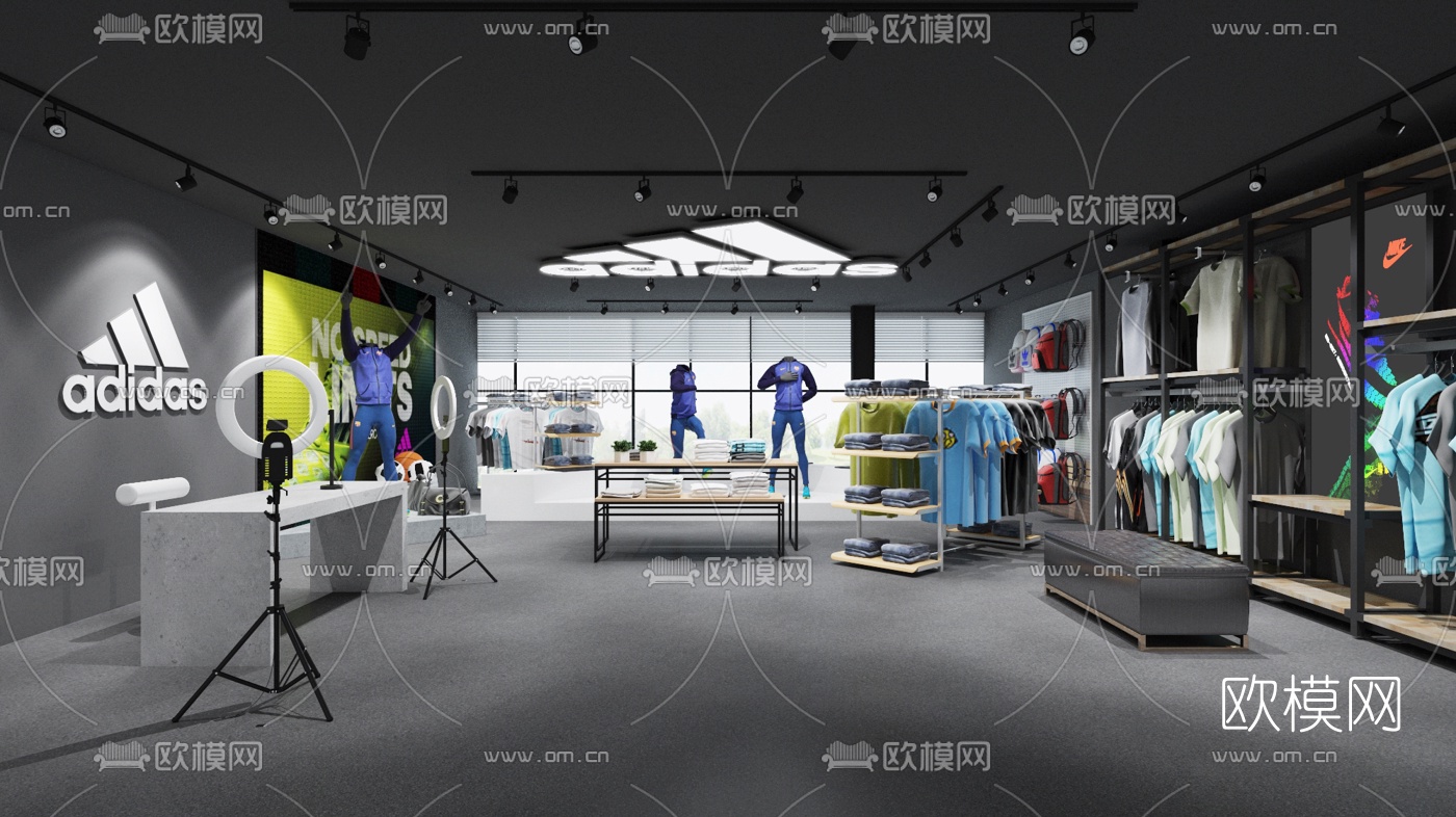 现代网红专卖店直播间3d模型