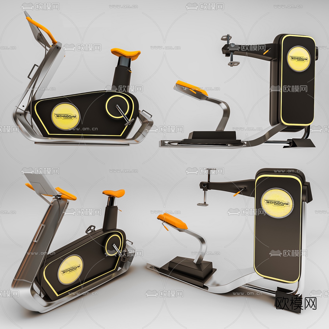 现代健身单车3d模型下载