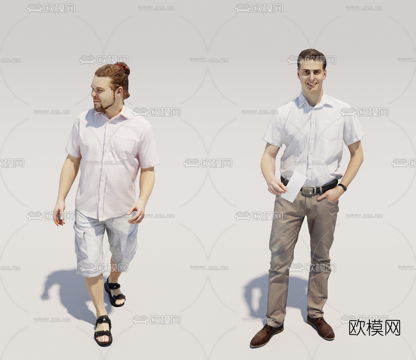 现代运动男士人物3d模型