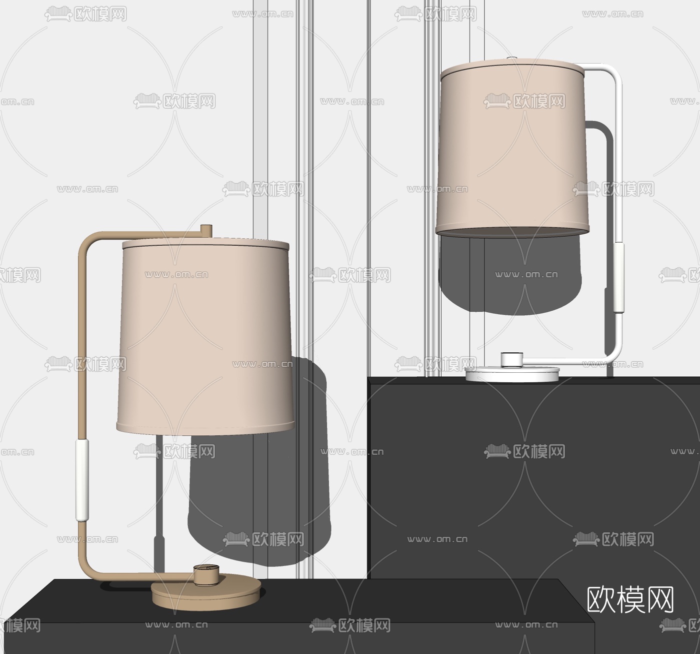 现代时尚台灯su模型