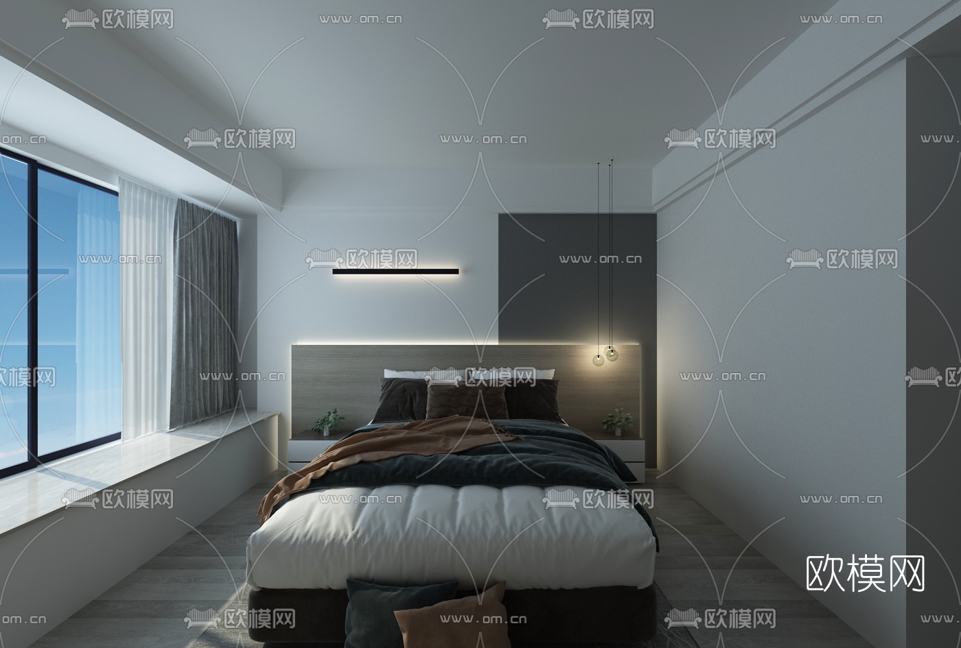 现代卧室免费3d模型下载