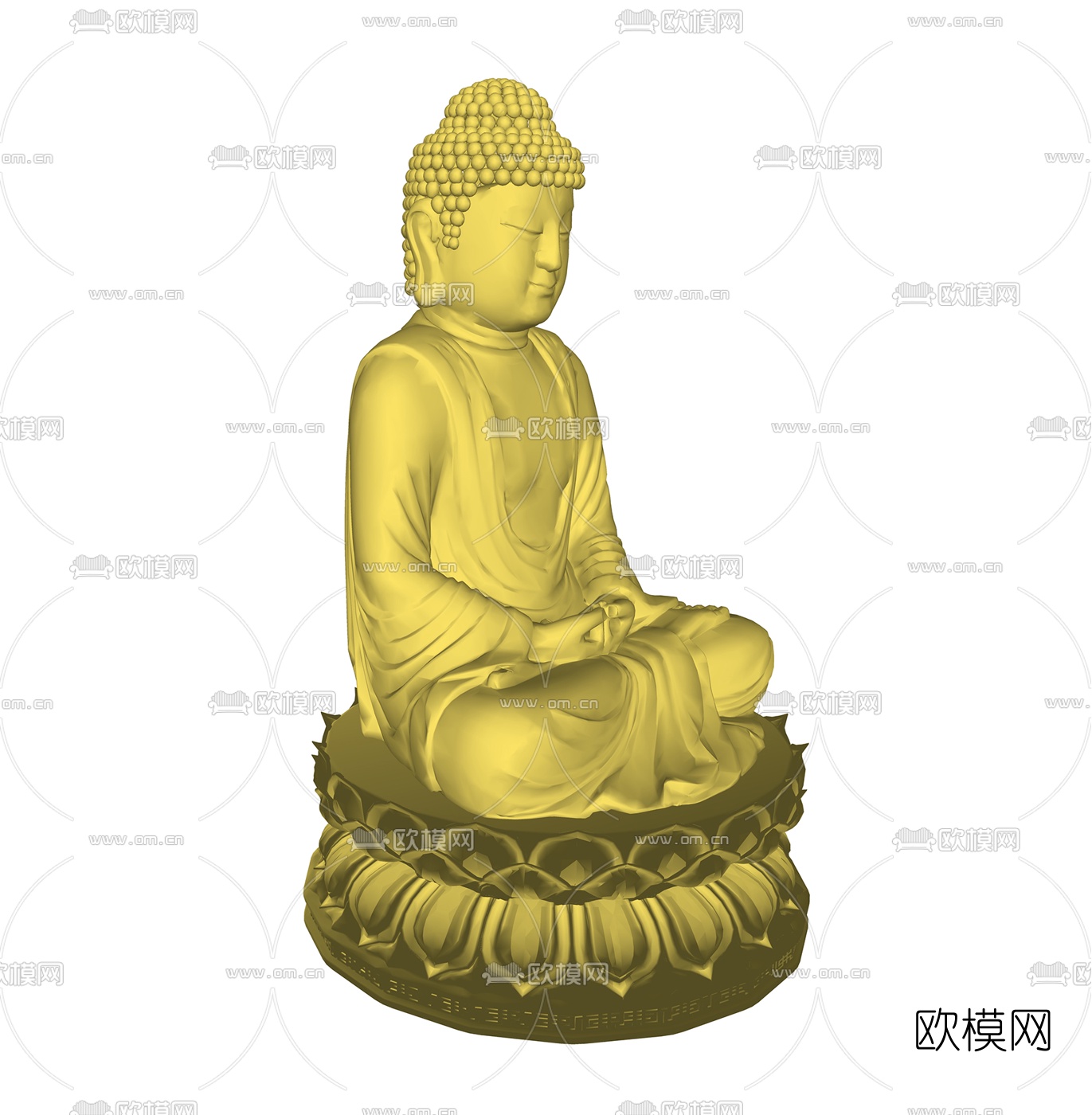 中式佛像雕塑su模型下载（渲染图2）