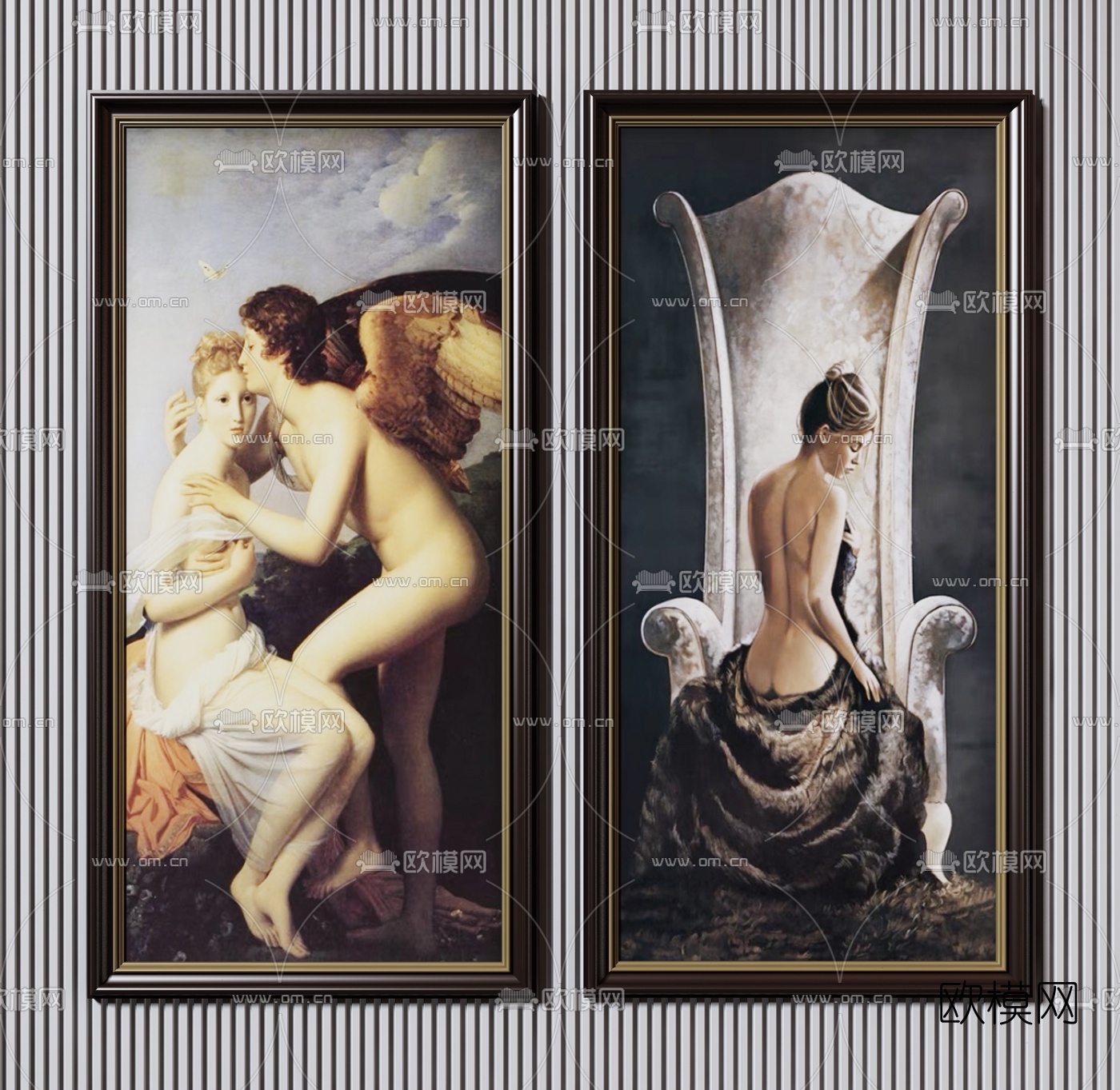 美式人物装饰挂画3d模型下载